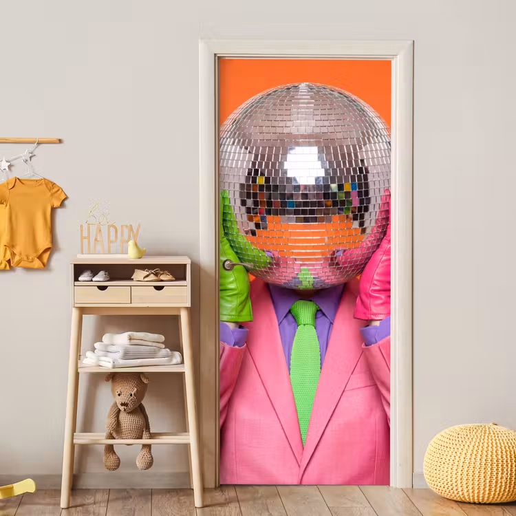 Deursticker - Kunst - Disco bal - Kleurrijk - Modern - Studio — 6
