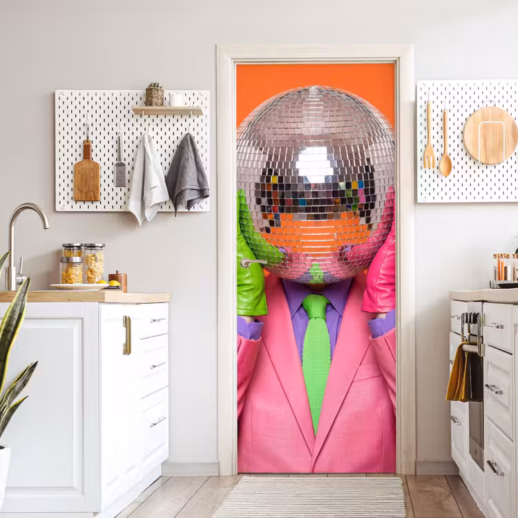 Deursticker - Kunst - Disco bal - Kleurrijk - Modern - Studio — 7
