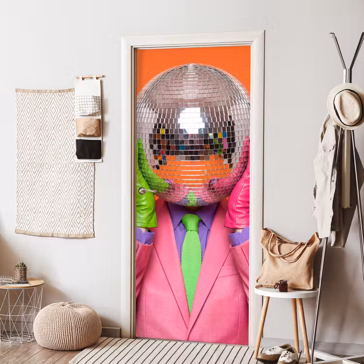Deursticker - Kunst - Disco bal - Kleurrijk - Modern - Studio — 8