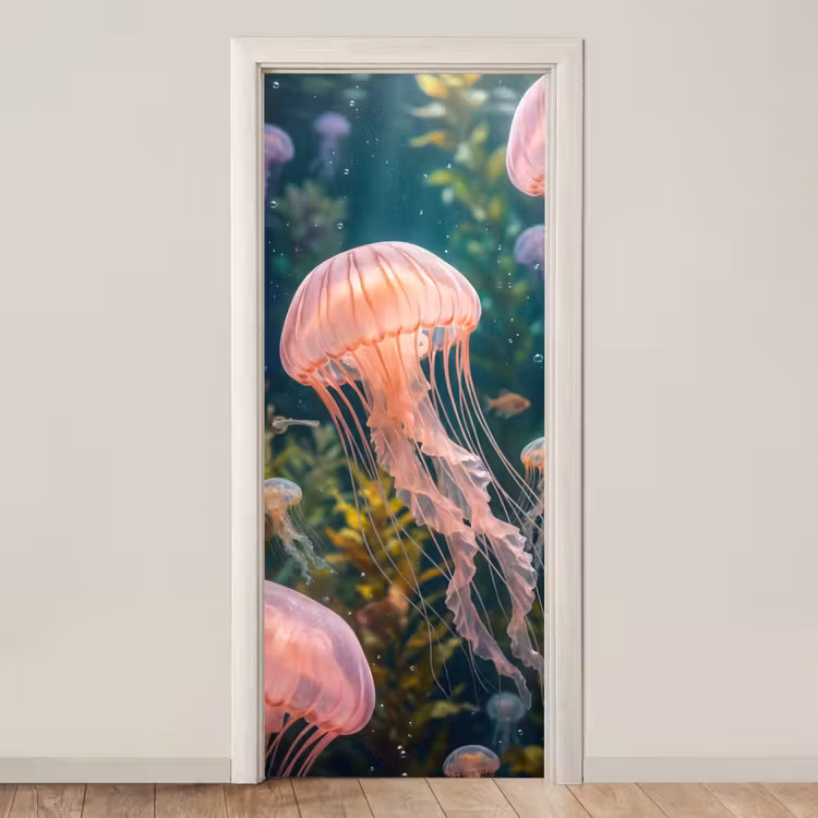 Deursticker - Kwal - Roze - Onderwater - Zeeleven - Dieren — 1