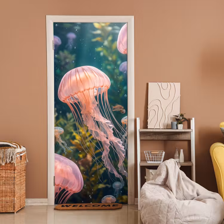 Deursticker - Kwal - Roze - Onderwater - Zeeleven - Dieren — 2