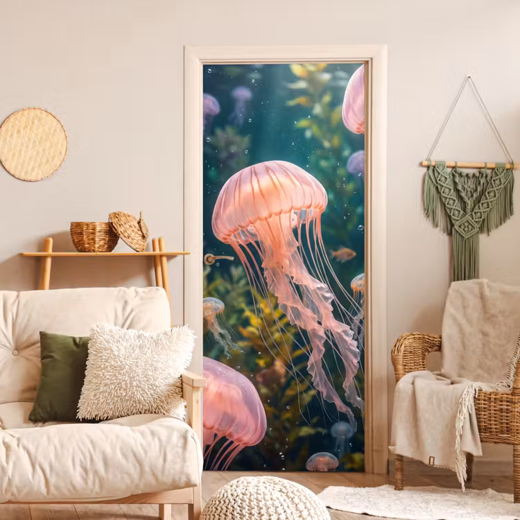 Deursticker - Kwal - Roze - Onderwater - Zeeleven - Dieren — 4