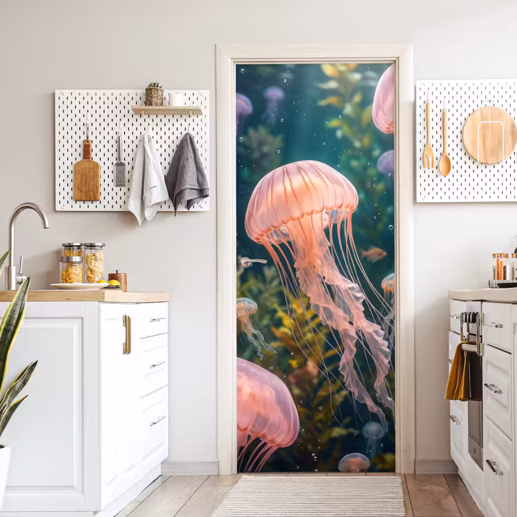 Deursticker - Kwal - Roze - Onderwater - Zeeleven - Dieren — 7