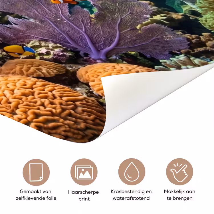 Deursticker - Vis - Koraal - Oceaan - Natuur - Kleurrijk — 3