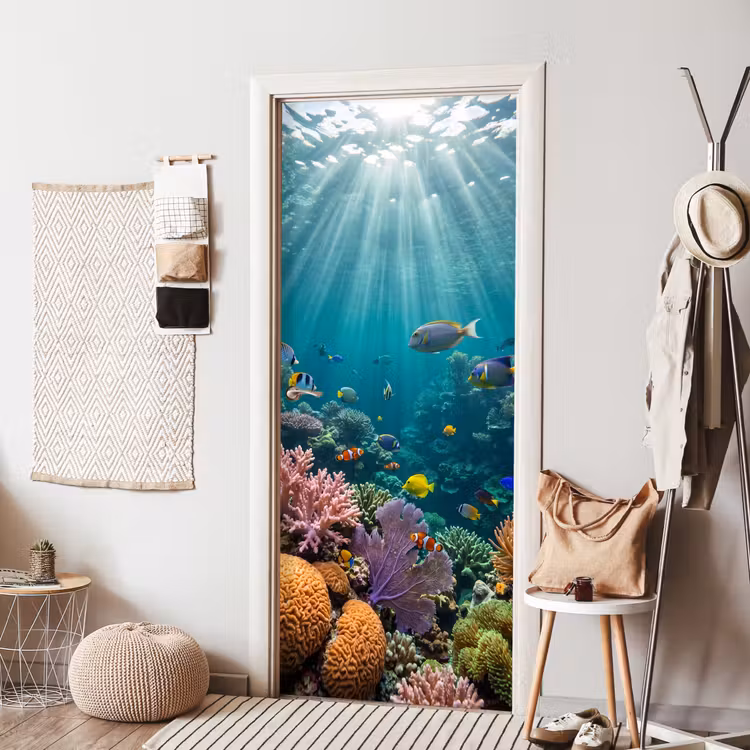Deursticker - Vis - Koraal - Oceaan - Natuur - Kleurrijk — 8