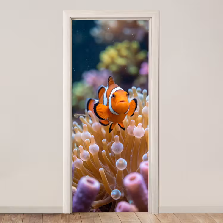 Deursticker - Vis - Koraal - Onderwater - Oranje - Dieren — 1