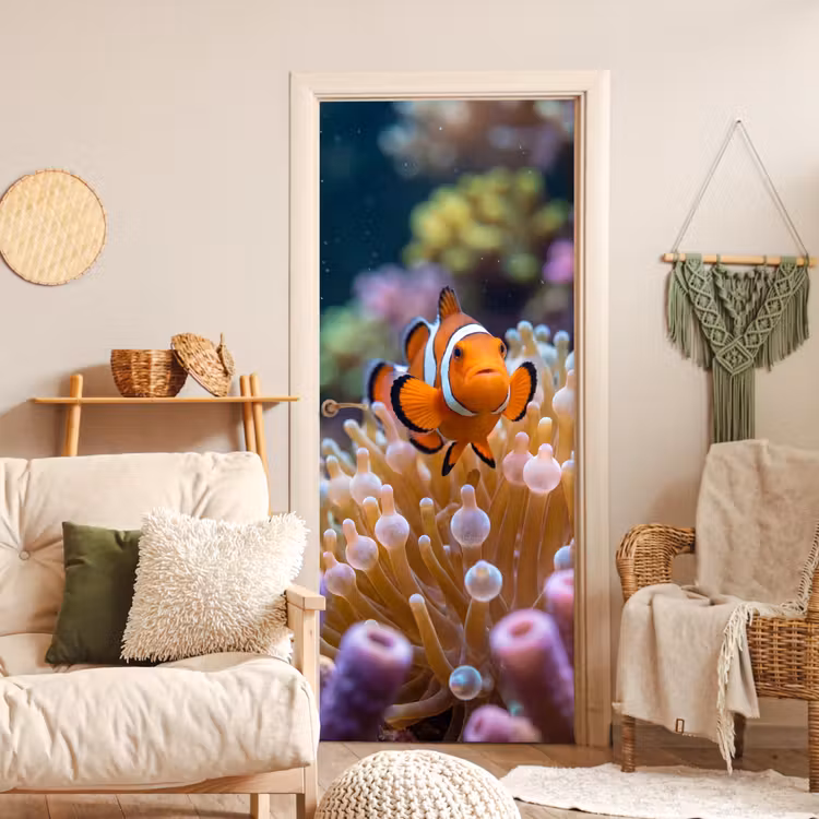 Deursticker - Vis - Koraal - Onderwater - Oranje - Dieren — 4
