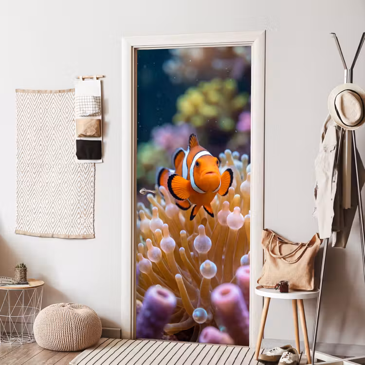 Deursticker - Vis - Koraal - Onderwater - Oranje - Dieren — 8