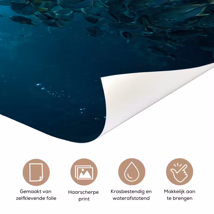 Deursticker - Vis - School - Oceaan - Natuur - Blauw — 3
