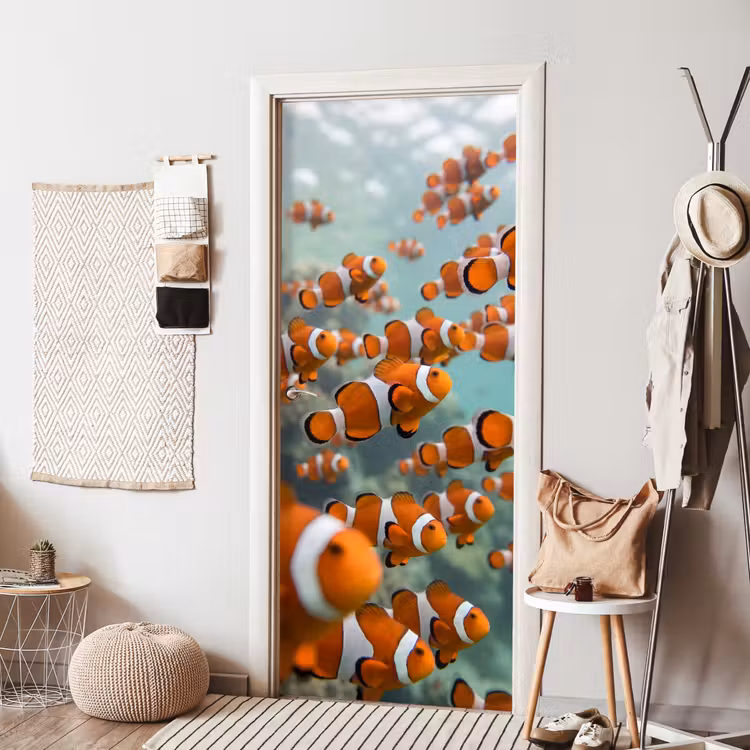 Deursticker - Vis - School - Onderwater - Dieren - Oranje — 8