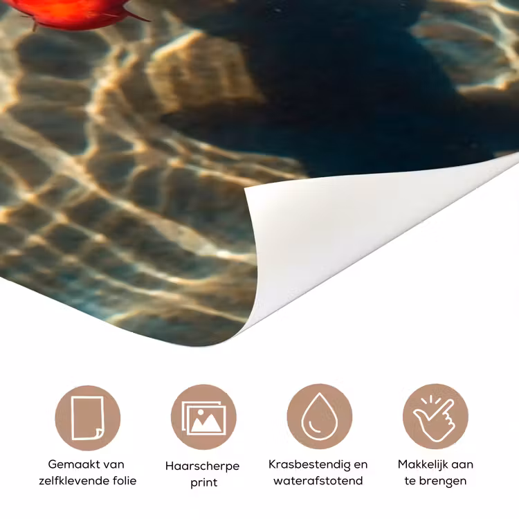 Deursticker - Vis - Water - Dieren - Oranje - Goud — 3
