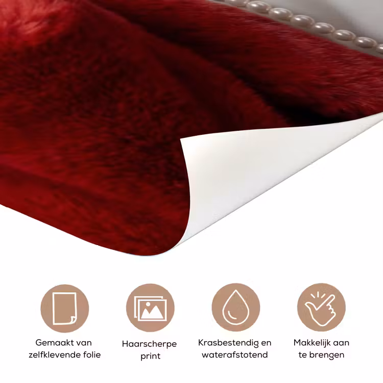 Deursticker - Vrouw - Bontjas - Mode - Klassiek - Rood — 3