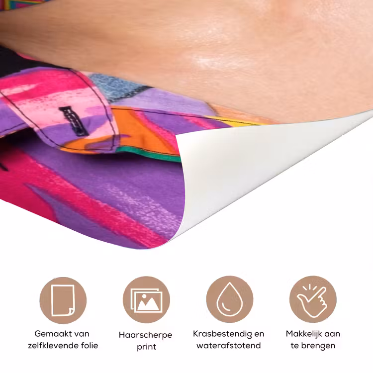 Deursticker - Vrouw - Portret - Make-up - Paars - Levendig — 3