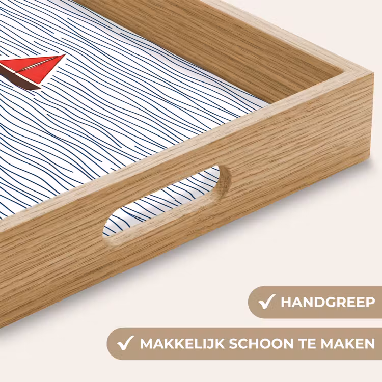 Dienblad - Boot - Water - Rood - Illustratie - Minimalistisch — 5