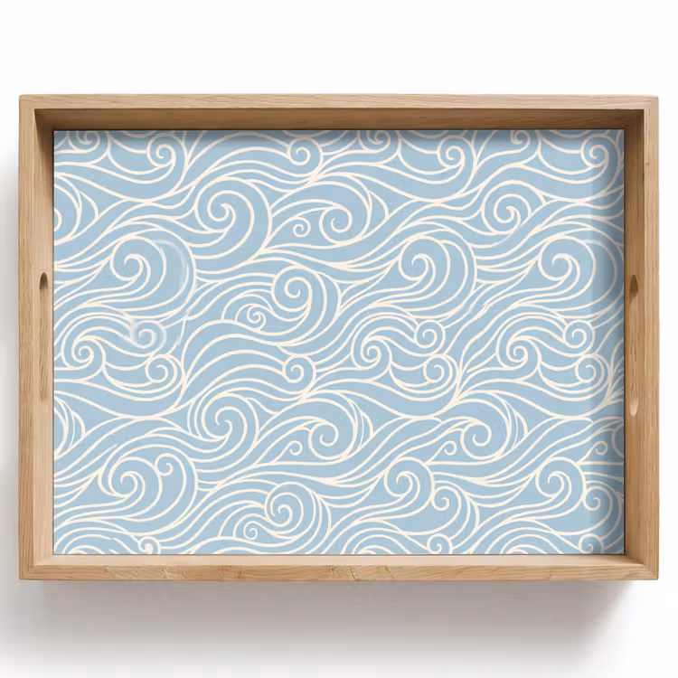 Dienblad - Golf - Abstract - Natuur - Modern - Blauw — 1