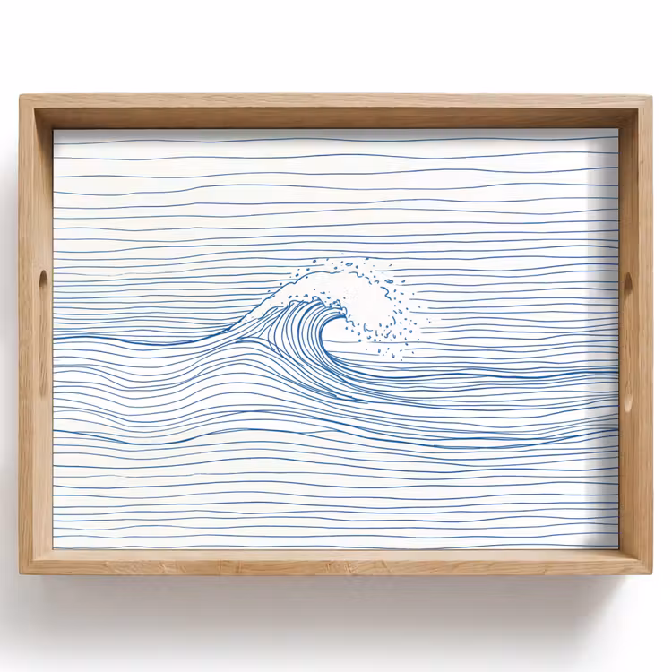 Dienblad - Golf - Brekende - Natuur - Minimalistisch - Blauw — 1