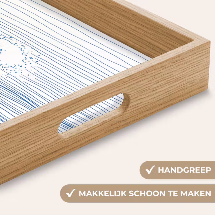 Dienblad - Golf - Brekende - Natuur - Minimalistisch - Blauw — 5