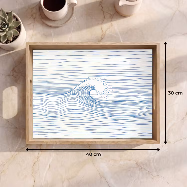 Dienblad - Golf - Brekende - Natuur - Minimalistisch - Blauw — 9