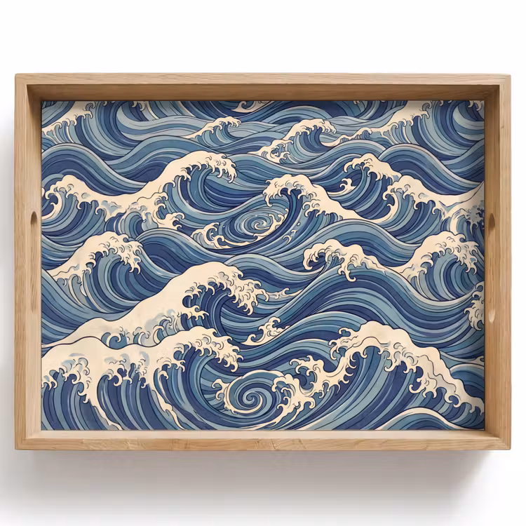 Dienblad - Golven - Zee - Natuur - Abstract - Blauw — 1