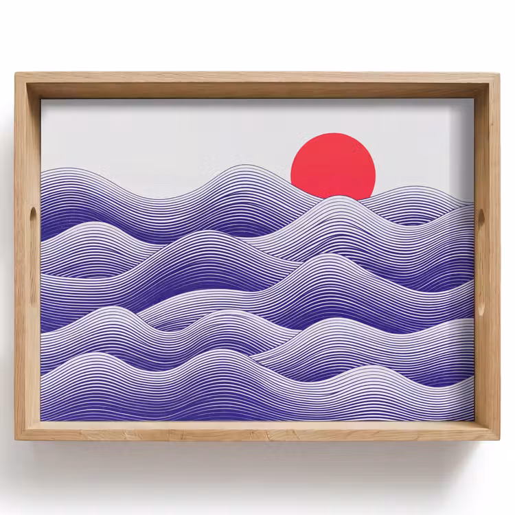 Dienblad - Golven - Zon - Natuur - Abstract - Rood — 1