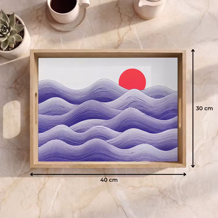 Dienblad - Golven - Zon - Natuur - Abstract - Rood — 9