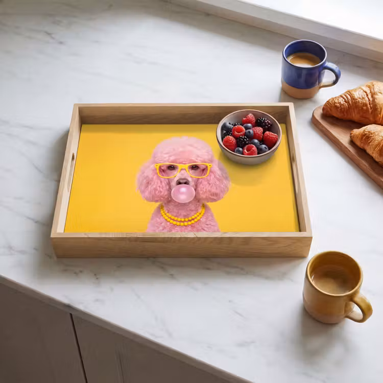 Dienblad - Hond - Kauwgum - Dieren - Modern - Roze — 4