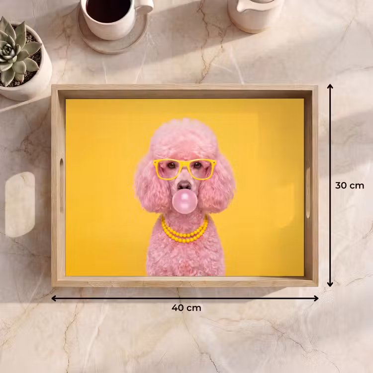 Dienblad - Hond - Kauwgum - Dieren - Modern - Roze — 9