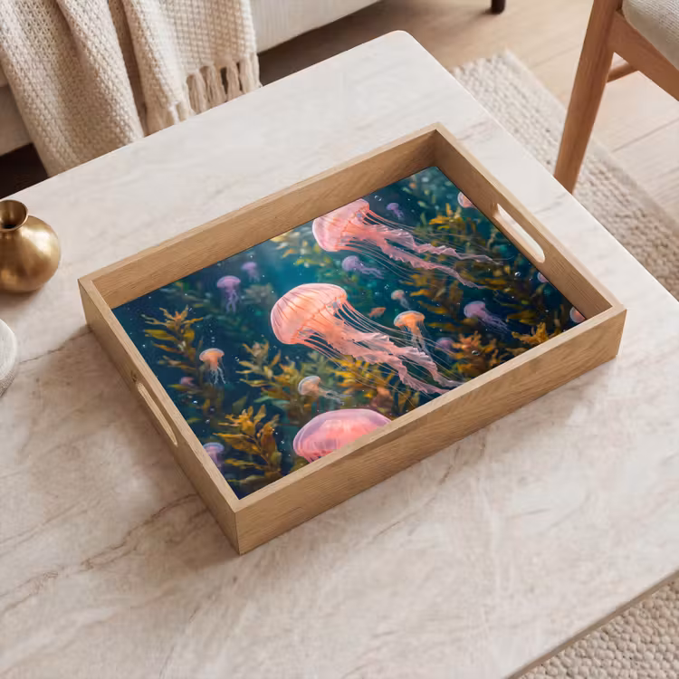 Dienblad - Kwal - Roze - Onderwater - Zeeleven - Dieren — 2