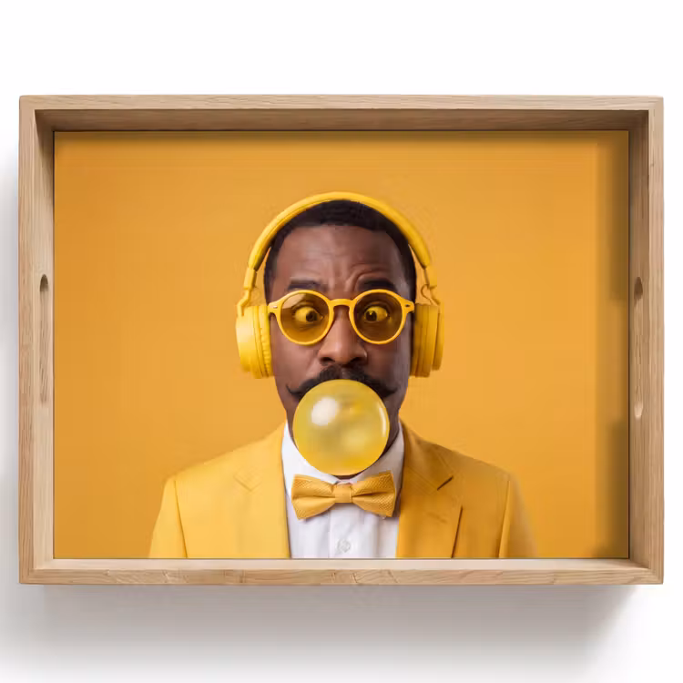 Dienblad - Man - Bubblegum - Portret - Geel - Modern — 1