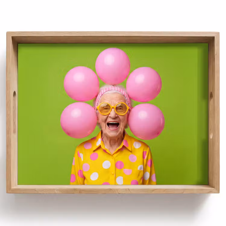 Dienblad - Mens - Ballonnen - Feest - Kleurrijk - Roze — 1