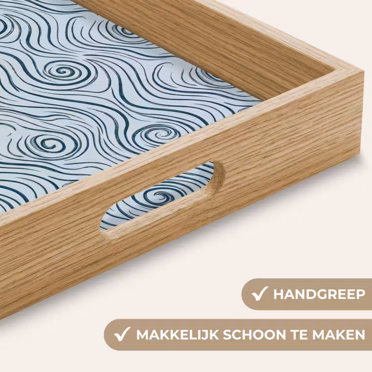Dienblad - Patroon - Golven - Abstract - Modern - Blauw — 5