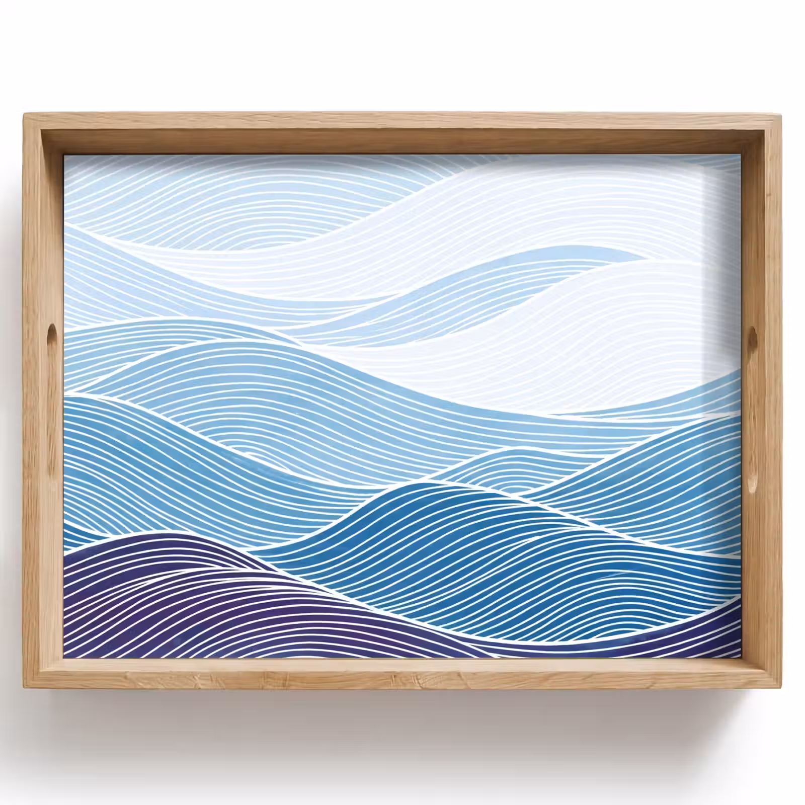 Dienblad - Abstract - Golven - Patroon - Blauw - Modern — 1