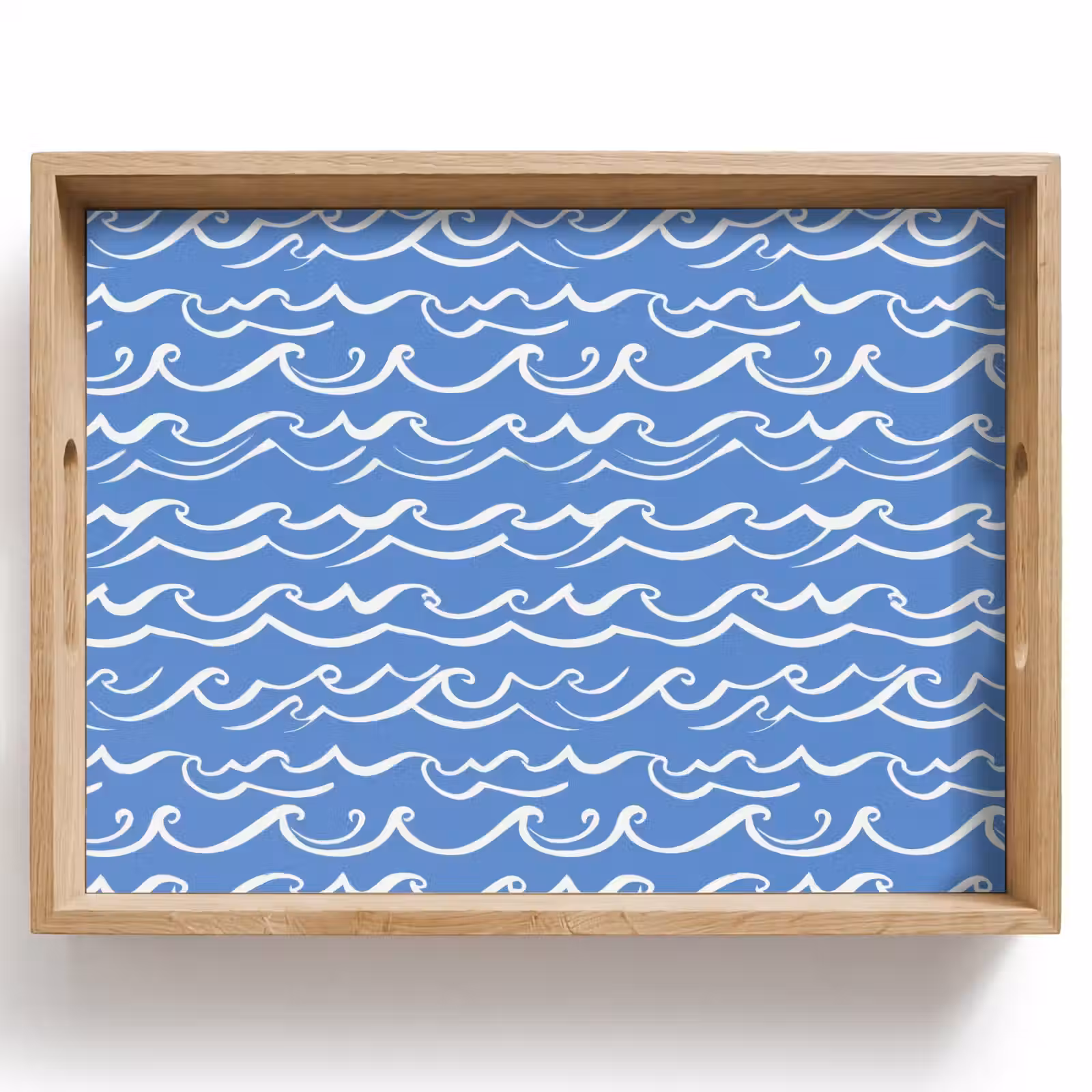 Dienblad - Blauw - Wit - Simpel - Getekend - Golven — 1