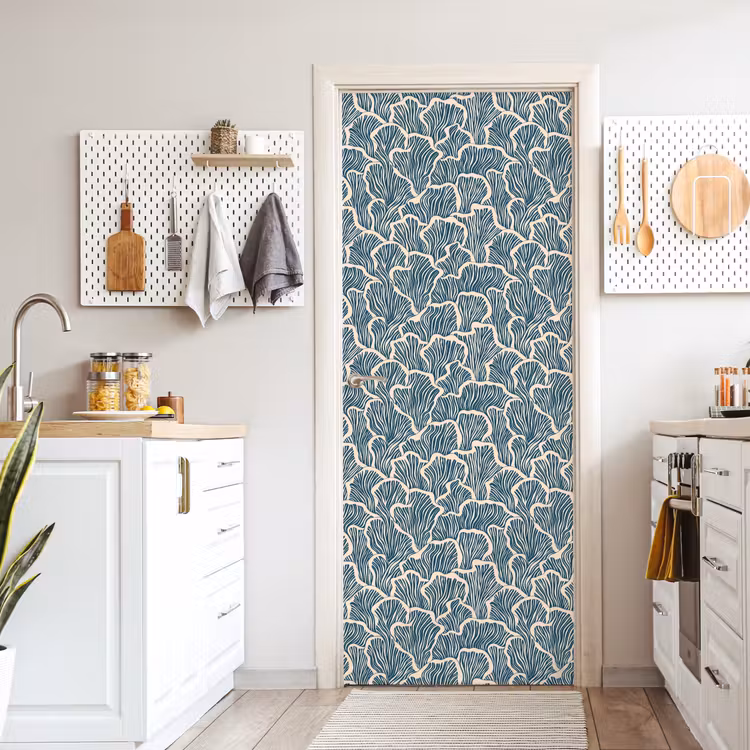 Deursticker - Organisch - Blauw - Crème - Schelpen — 7