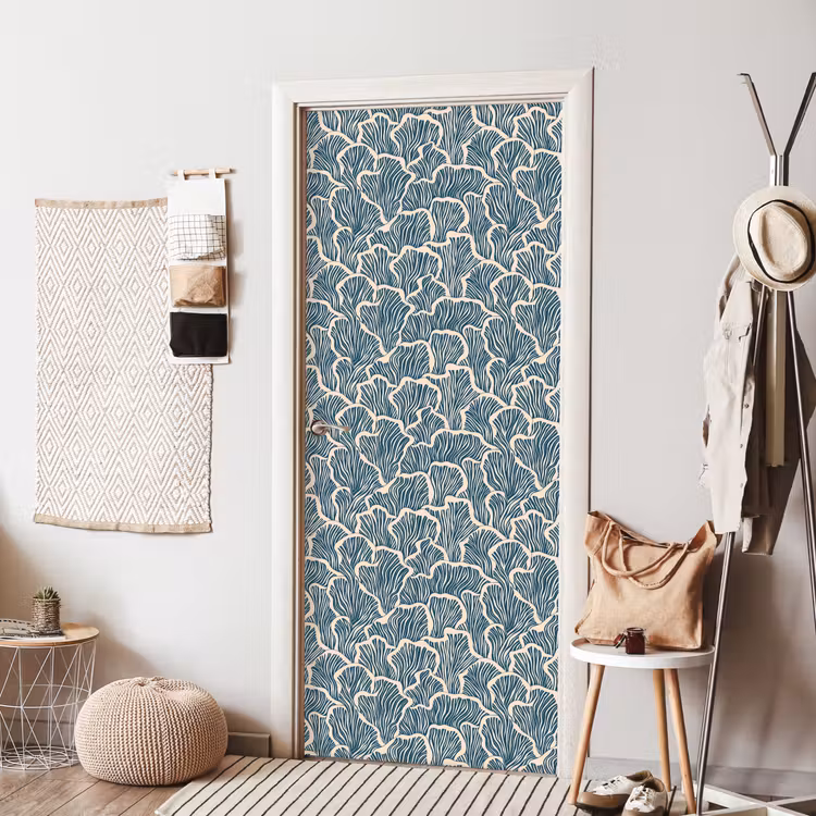 Deursticker - Organisch - Blauw - Crème - Schelpen — 8
