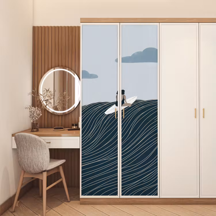 Deursticker - Persoon - Surfen - Oceaan - Natuur - Modern — 5