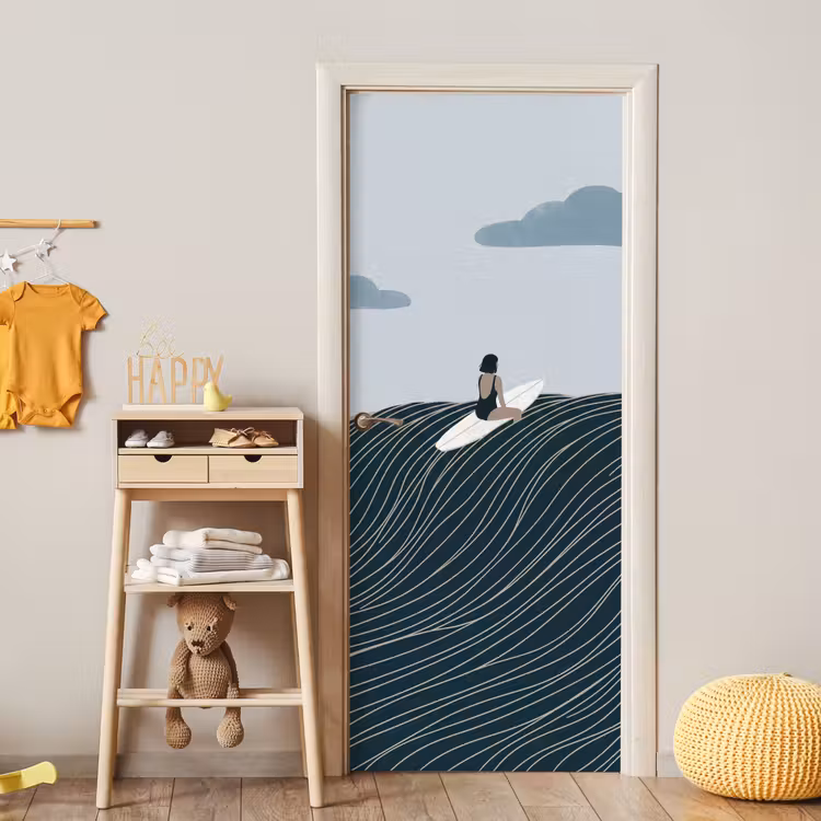 Deursticker - Persoon - Surfen - Oceaan - Natuur - Modern — 6