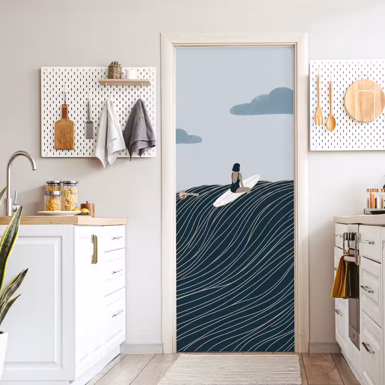 Deursticker - Persoon - Surfen - Oceaan - Natuur - Modern — 7