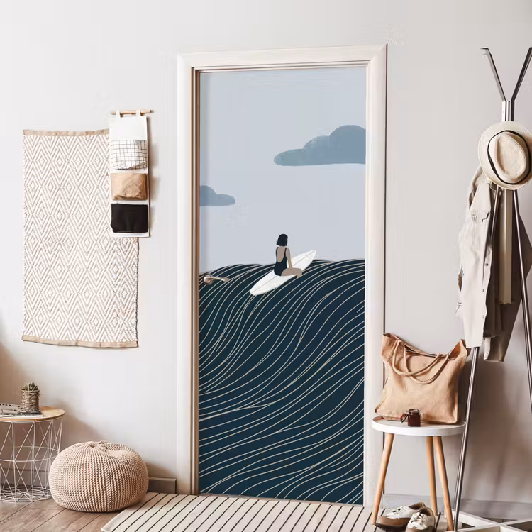 Deursticker - Persoon - Surfen - Oceaan - Natuur - Modern — 8
