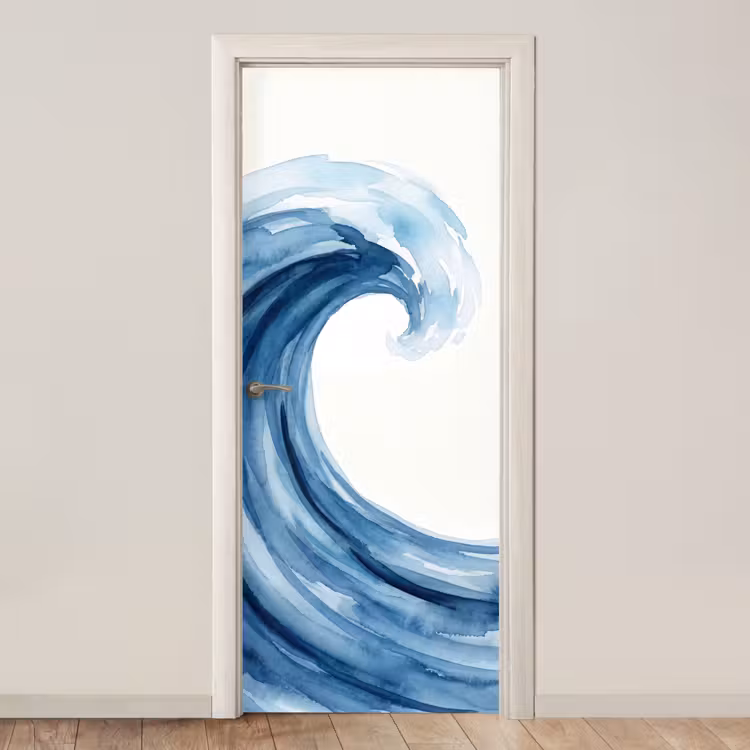Deursticker - Water - Beweging - Natuur - Modern - Blauw — 1