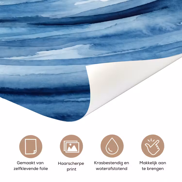 Deursticker - Water - Beweging - Natuur - Modern - Blauw — 3