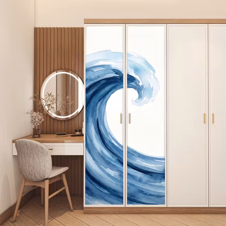 Deursticker - Water - Beweging - Natuur - Modern - Blauw — 5