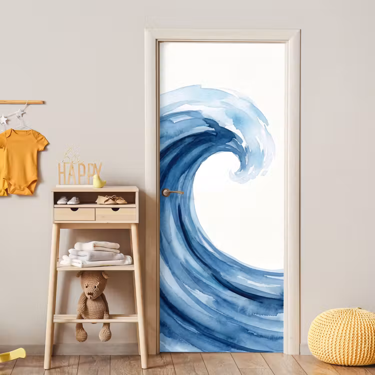 Deursticker - Water - Beweging - Natuur - Modern - Blauw — 6