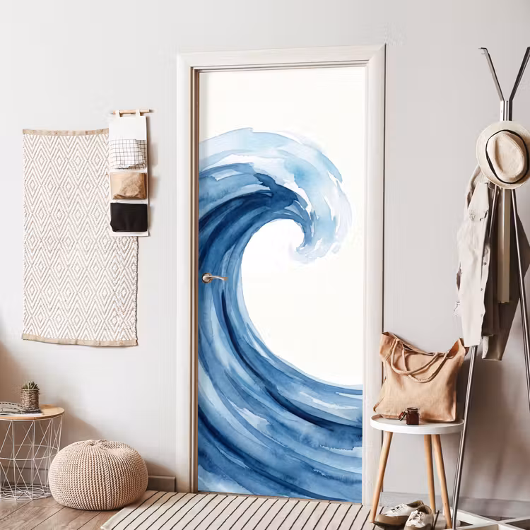 Deursticker - Water - Beweging - Natuur - Modern - Blauw — 8