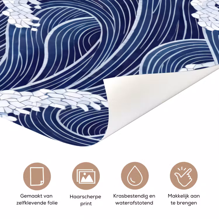 Deursticker - Water - Mozaïek - Landschap - Modern - Blauw — 3