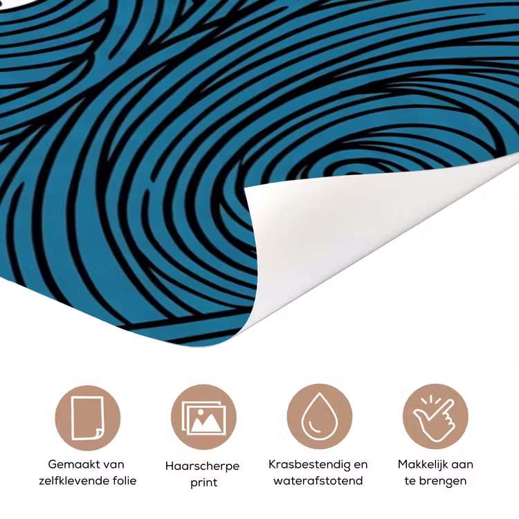 Deursticker - Zee - Golven - Japans - Natuur - Blauw — 3