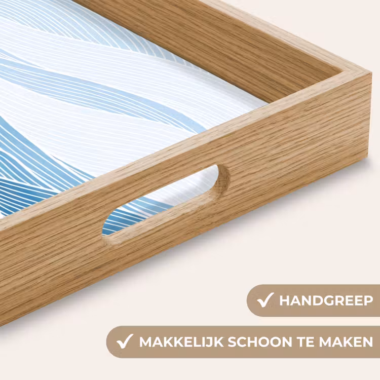 Dienblad - Abstract - Golven - Patroon - Blauw - Modern — 5