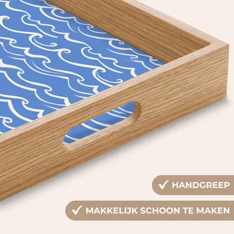 Dienblad - Blauw - Wit - Simpel - Getekend - Golven — 5