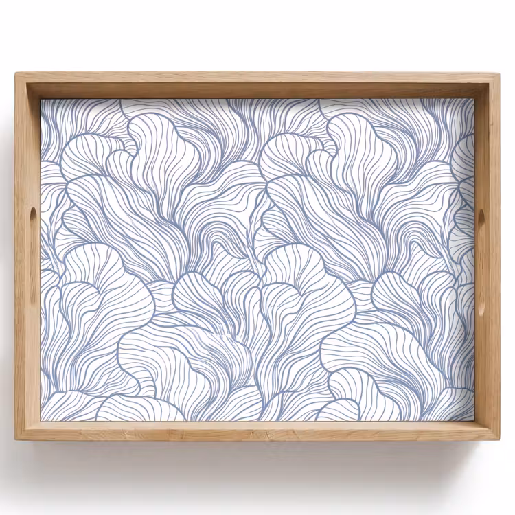 Dienblad - Patroon - Lijnen - Organisch - Abstract - Blauw — 1