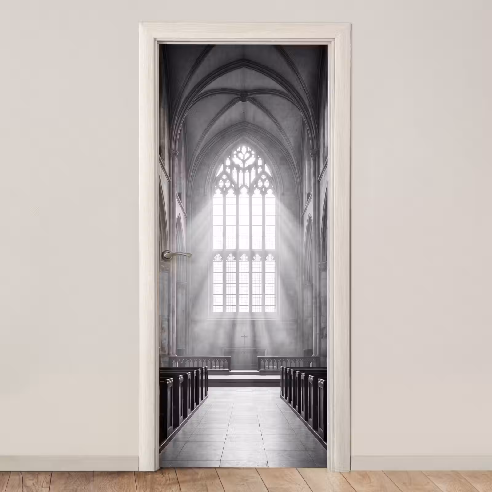Deursticker - Kerk - Interieur - Lichtstralen - Architectuur - Klassiek — 1